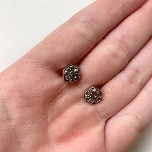 Kendra Scott Platinum Drusy Stud Earrings